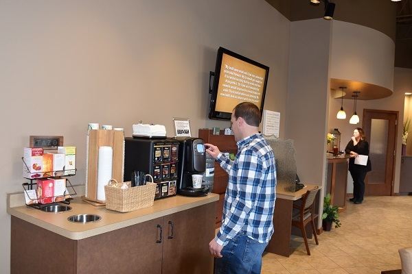 Madison Dentist Reception Office with Drink Station